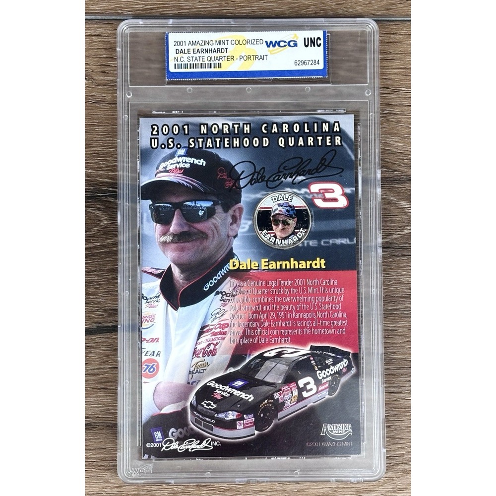 2001 Dale Earnhardt #3 Amazing Mint‎ NC State Quarter Colorized WCG UNC NASCAR